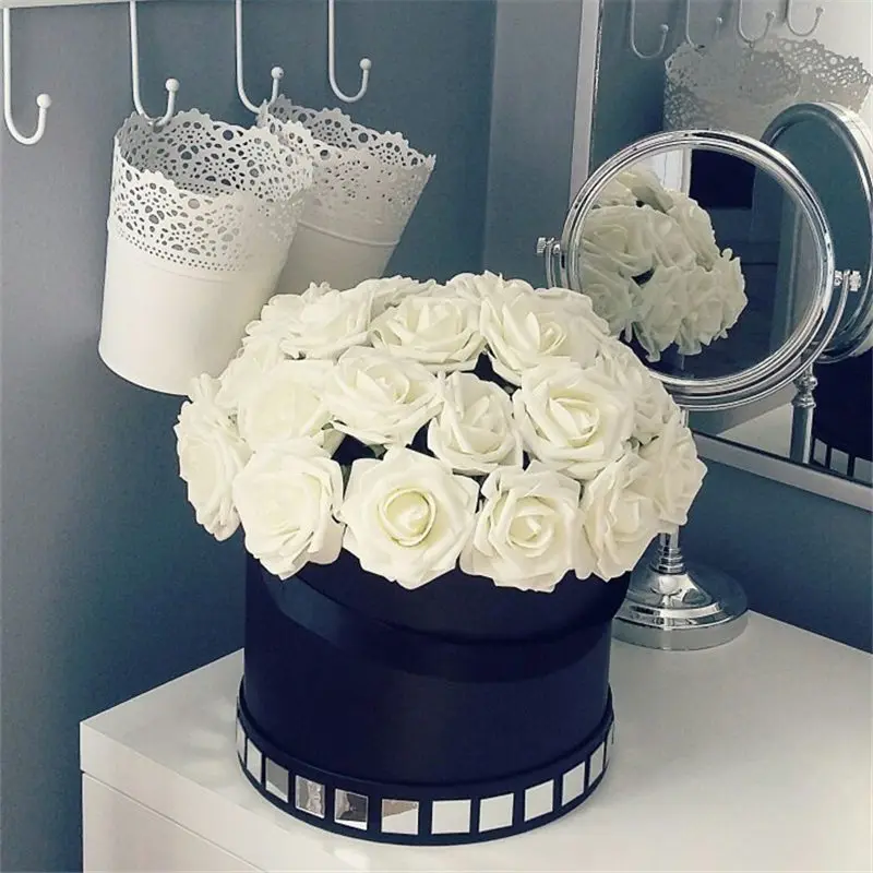 20 голов 8 см новые красочные искусственные розы PE пена цветок невесты букет домашний Свадебный декор Скрапбукинг DIY Поставки