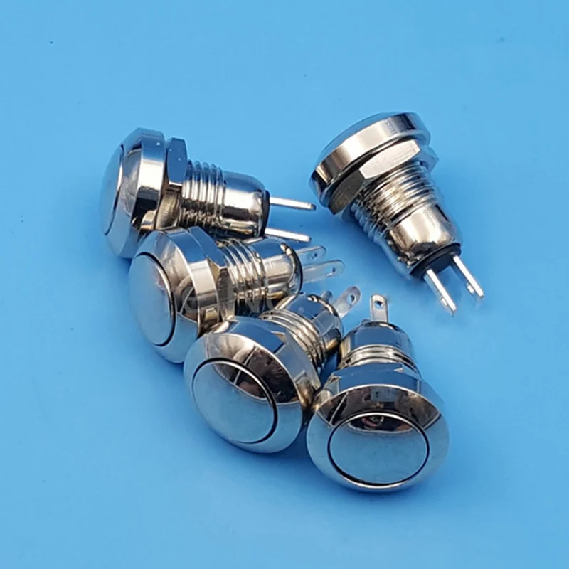 

Newest 5 Pcs/Set Mini 8mm Metal Momentary 1NO 2Pin Push Button Switch AC 250V --