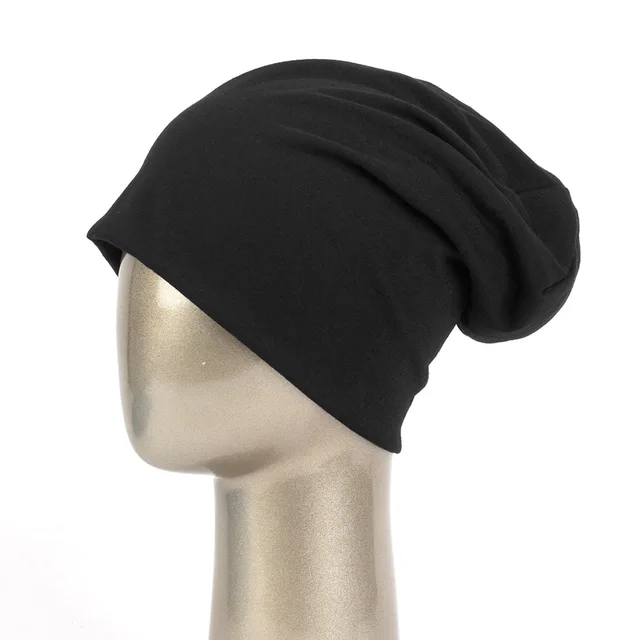  - Spring Women Men Unisex Solid Color Slouchy Beanie For Women Fashion Man Caps Turban Skullies Beanies Female Hats Elastic