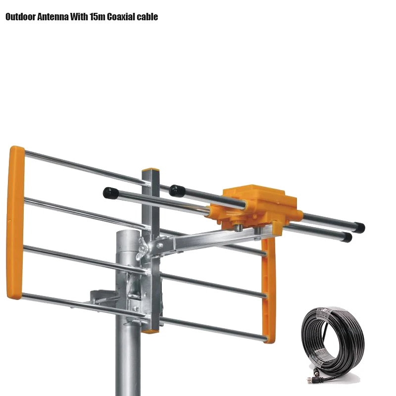 

HD Digital Outdoor TV Antenna With Coaxial Cable For DVBT2 HDTV ISDBT ATSC High Gain Strong Signal Outdoor TV Antenna