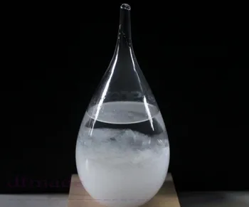 

1PC 6x12cm New Storm Glass Weather Forecast Bottle Stylish Decoration for Home & Office Tempo Drop Without Wood Base JY 1208