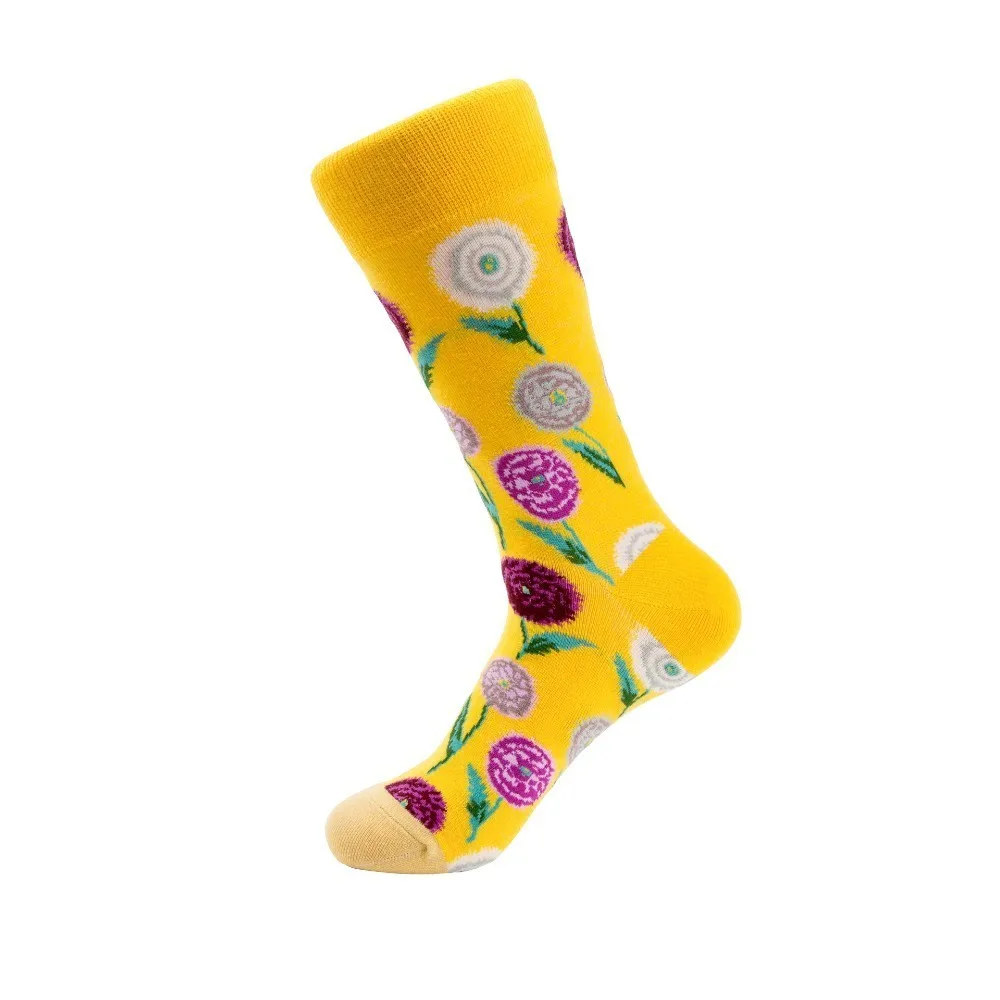 PEONFLY/1 пара мужских носков; забавные полосатые носки из чесаного хлопка с рисунком совы, лягушки, акулы; повседневные носки; Calcetines Hombre - Цвет: 27