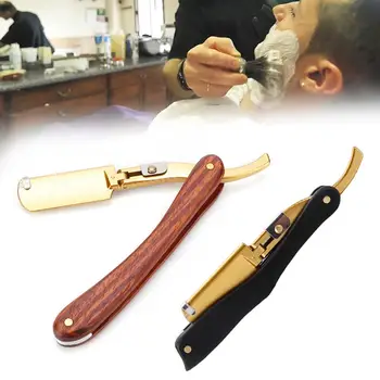 

Wooden Handle Classic Men Manual Razor Classic Barber Shaver Foldable Shaving Knife Hair Beard Barber Razor Shaver for Salon