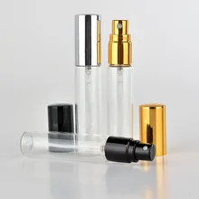 300 pçs/lote 5ml 10ml vazio vidro spray garrafa pequenos recipientes cosméticos portátil viagem recarregável perfume atomizador