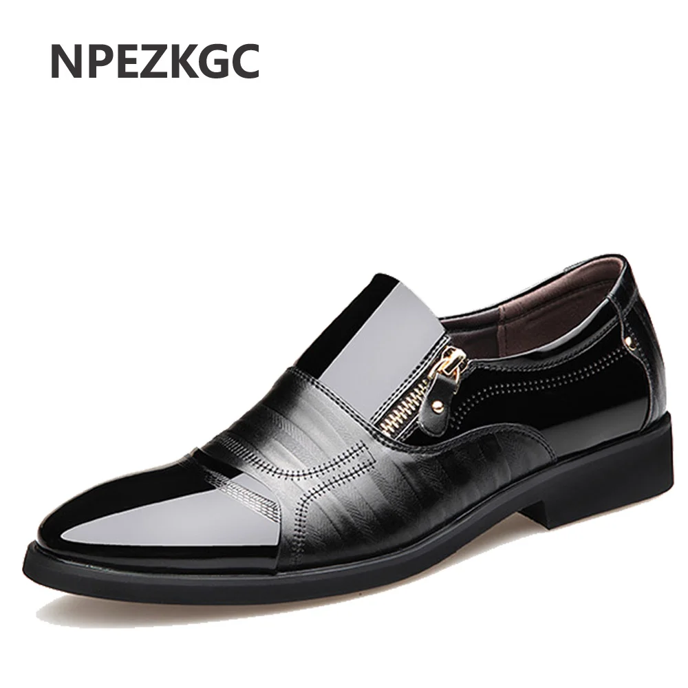 comprar NPEZKGC Moda Homens Se Vestem Sapatos de Couro Genuíno Oxford Shoes Lace Up Casual Sapatos Dos Homens de Negócios Formais Sapatos de Casamento Dos Homens da Marca