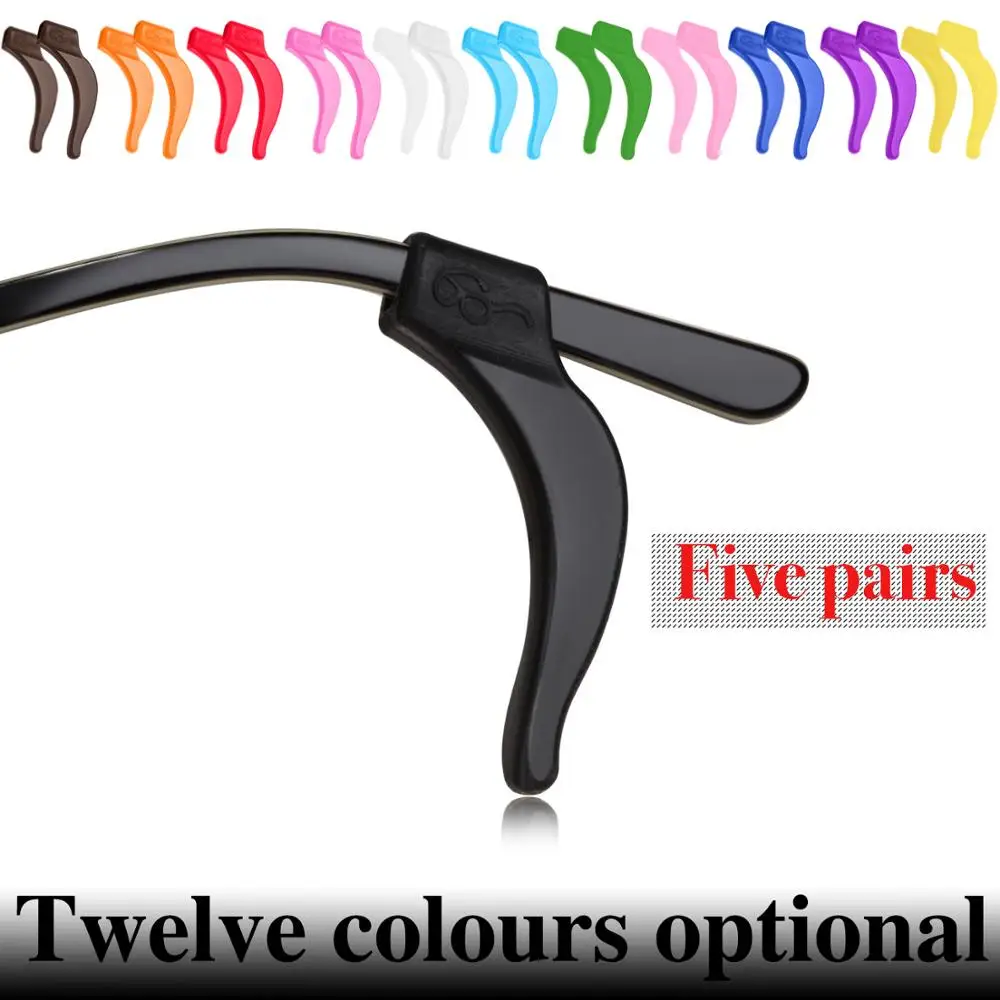 5 пар сплошной цвет силиконовый Противоскользящий держатель для очков для детей солнцезащитные очки или очки для чтения Держатель для уха крючки 12 цветов