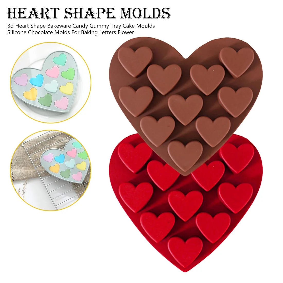 

Easy Demoulding Silicone Chocolate Molds for baking letters flower 3d heart shape Bakeware Candy Gummy Tray Cake Moulds