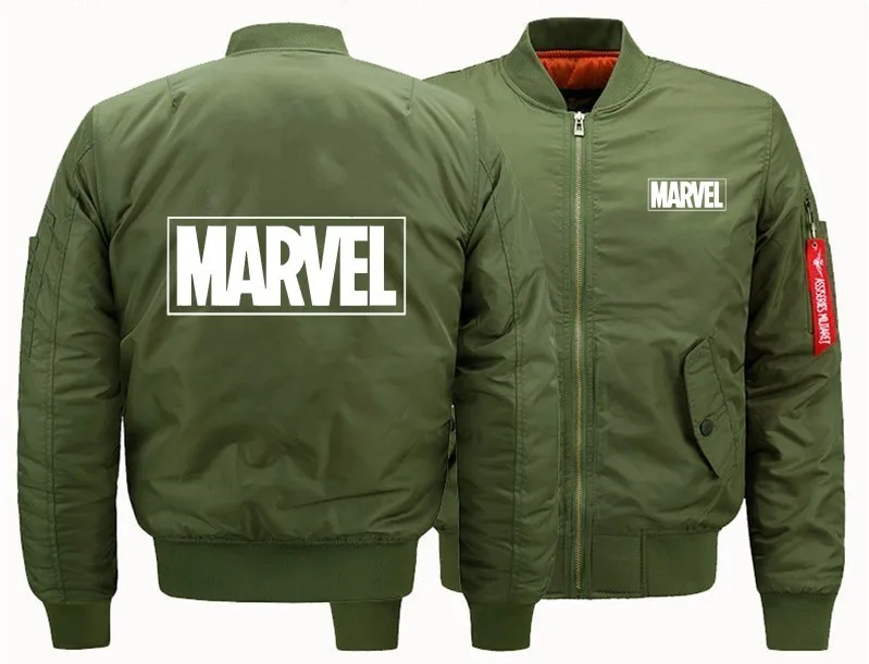 Marvel Comics бомбер летная куртка зимняя утепленная Теплая мужская на молнии аниме