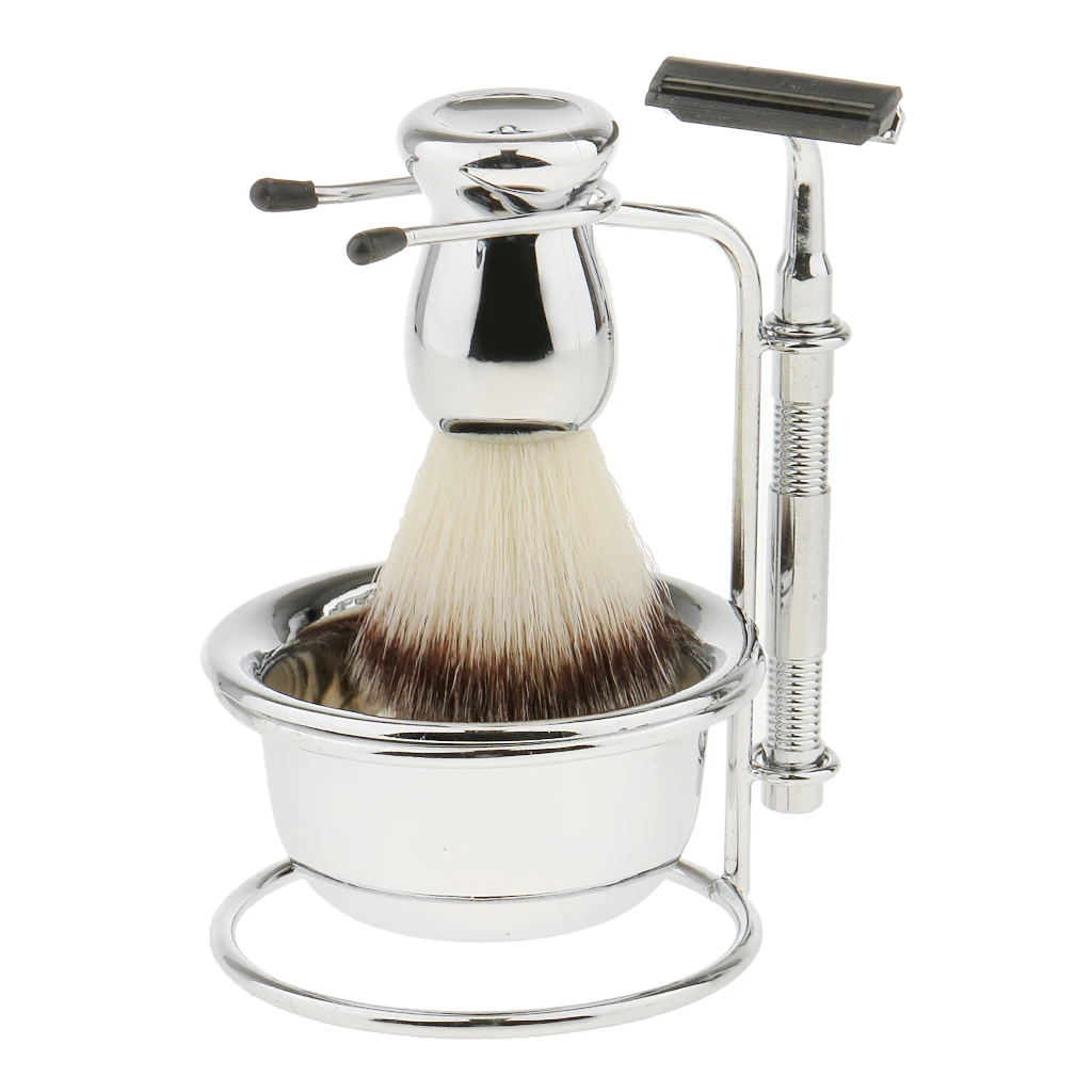 Multipurpose Razor Hand Shaver Stand Holder / Hair Beard Brush / Soap Bowl Cup Set - Portable for Travelling