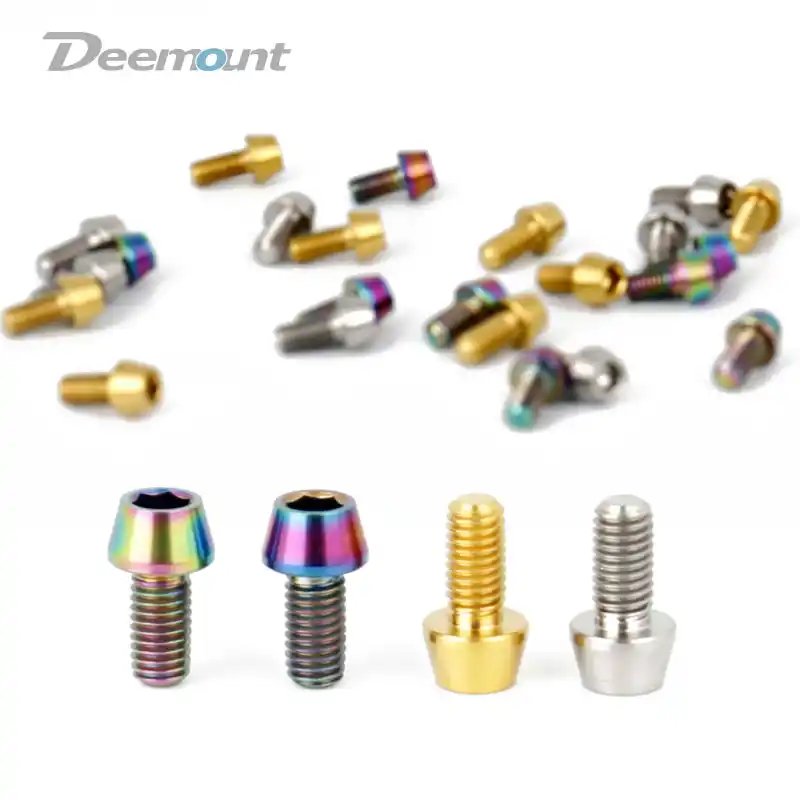 Deemount ti TC4ボルトM5 * 9六角自転車シフトケーブル固定mtbロードバイクパーツディレイラーケーブルチタンネジ2個
