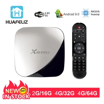 

Smart Android 9.0 TV Box X88 pro 4G 64GB RK3318 Quad Core 2.4G Dual Wifi Youtube 4K Google Media Player TV Set-Top Box Set