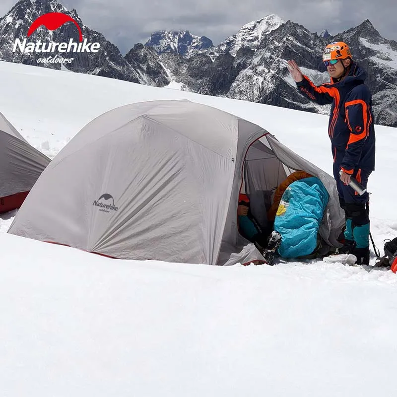 NatureHike сверхлегкий 20D кремниевый Водонепроницаемый непромокаемый открытый тент 3-4 человек палатка с бесплатным ковриком