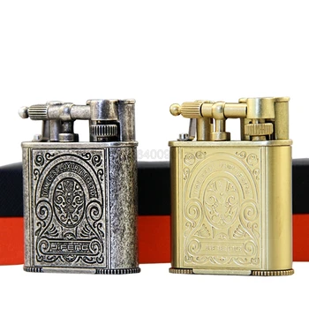 

JIFENG Windproof Big Size Retro Cigarette Cigar Lighter Double Jet Flame Torch Lighter Refillable Lighters