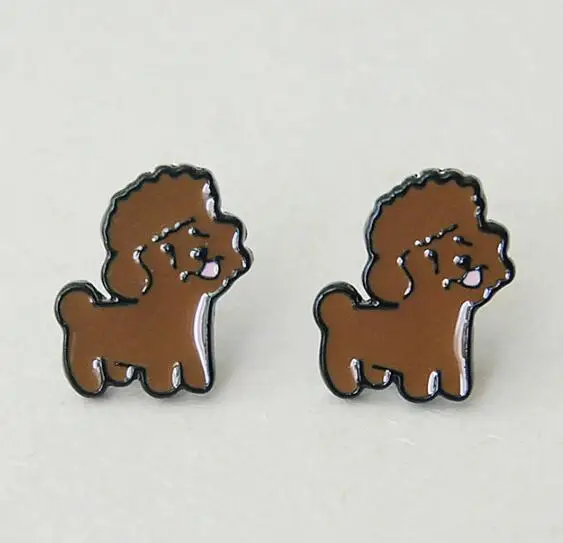 Милые собаки хаски домашних животных модные Асимметричные маленькие серьги унисекс серьги-каффы кольцо серьги аниме - Окраска металла: SE-036