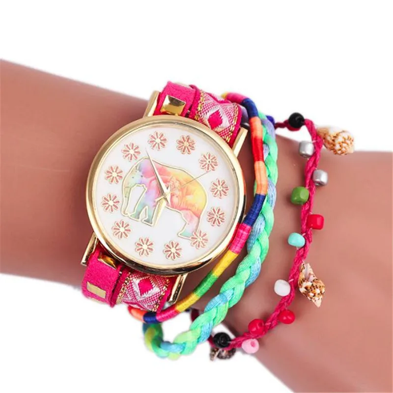 Новые трикотажные кварцевые повседневные наручные часы С Рисунком Слона Relojes Mujer