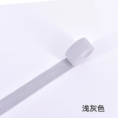 Light grey Заводская цена елочка/хлопчатобумажная лента с саржевым переплетением/хлопчатобумажная тесьма/Привязка смещения ленты для DIY мешок, ремесленные проекты Ширина 15 мм 50Yd/рулон - Цвет: Light grey