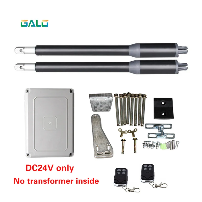 Открывалка для ворот GALO, двойной автоматический открывалка для распашных ворот(датчик фотоэлемента, 4 пульта дистанционного управления, RTU5024 и предупреждающая лампа опционально - Цвет: input DC24V