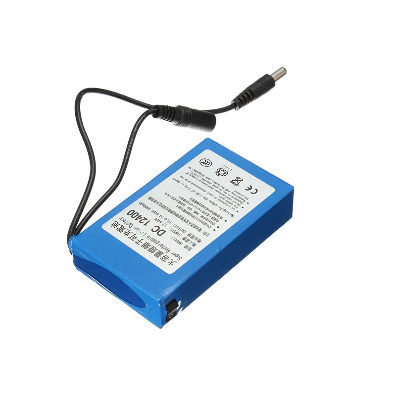 Cncool DC 12V 4000MAH Rechargeable Portable Lithium-ion Battery DC 12V 4000mAh DC12400 With US/EU Plug Drop shipping