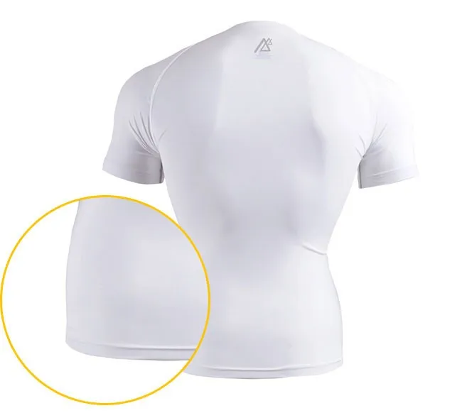 Для мужчин Yoga футболка одежда дышащая Фитнес тренажерный зал футболки обтягивающей футболке базовый слой для Велосипеды езда на велосипеде Бег
