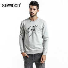 Мужское приталенное худи SIMWOOD, спортивный свитшот с круглым вырезом и надписью, новая модная модель WT017020 большого размера на осень