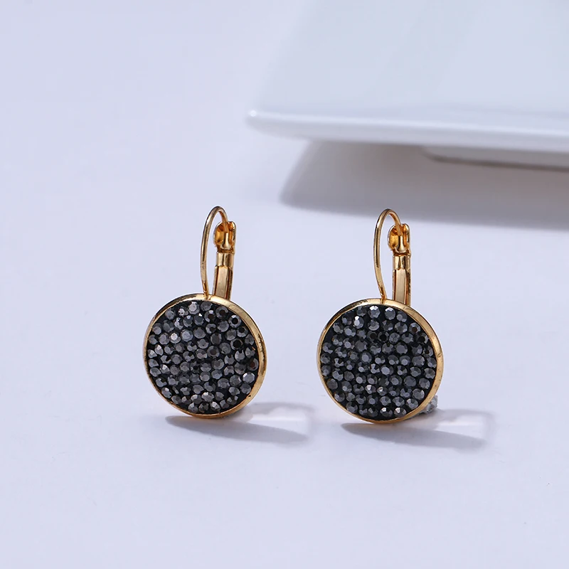 Модные серьги гвоздики из смолы Yhpup 18 K с покрытием горного хрусталя натурального