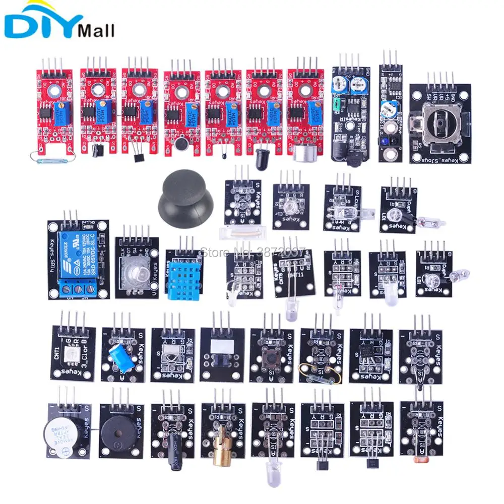37 in 1 Sensor Kit Relay Module Laser Temperature Humidity Flame Infrared Receiver Obstacle Avoidance Hall Magnetic for Arduino 37 in 1 Sensor Kit Relay Module Laser Temperature Humidity Flame Infrared Receiver Obstacle Avoidance Hall Magnetic for Arduino