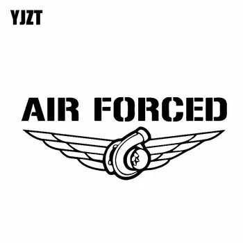 

YJZT 15.2CM*6.2CM AIR FORCED TURBO Car Vinyl Sticker Decals Black/Silver C10-00824