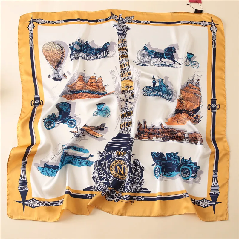 New Square Scarf Women Fashion Silk Scarves and Wrap Ladies Retro Spring Summer Print Office Hair Neck foulard 90cm*90cm New Square Scarf Women Fashion Silk Scarves and Wrap Ladies Retro Spring Summer Print Office Hair Neck foulard 90cm*90cm