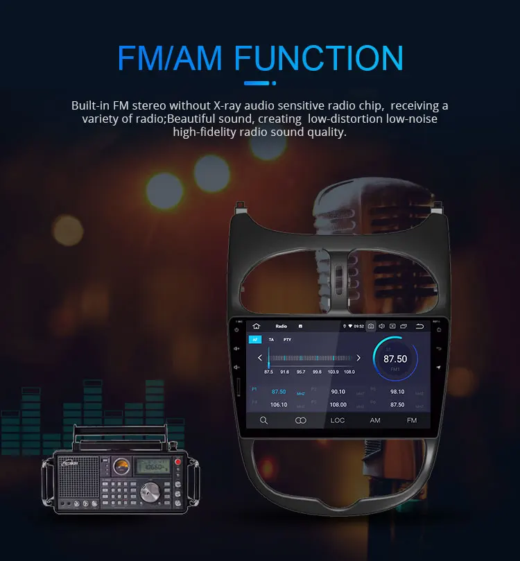 Clearance LJHANG 9" Android 9.0 Car Radio Multimedia Player For Peugeot 206 2000-2014 2015 2016 GPS Navi 1DIN Auto Stereo HeadUnit WIFI fm 8