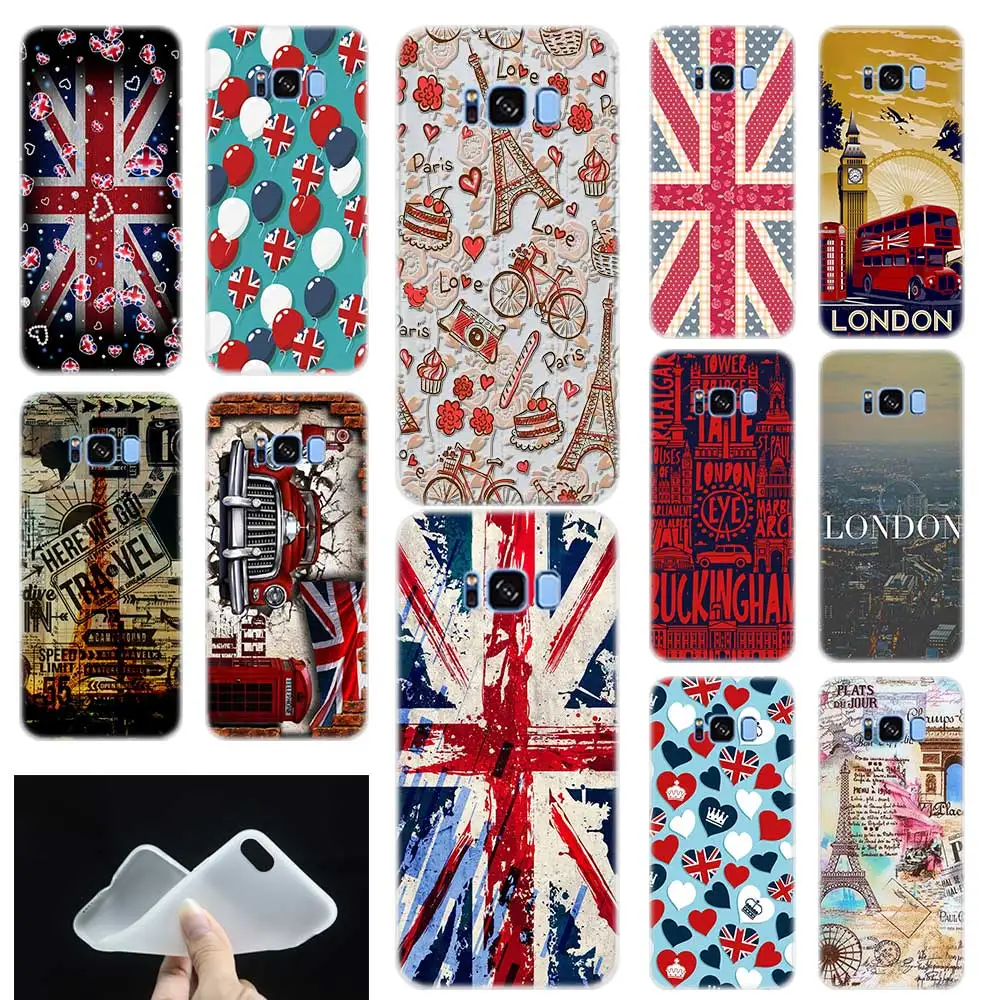 

Flag United Kingdom London Pattern TPU Phone Case Cover For Samsung Galaxy S6 S7 Edge S8 S9 Plus S10 plus E Note 8 9 10 pro