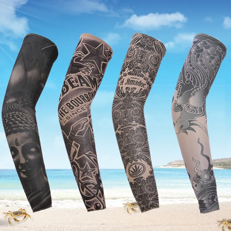 

Breathable Outdoor Sports Arm Sleeves UV Sun Protection Cycling Cool Tattoo Arm Warmers Elastic Cuff Sleeve Cover