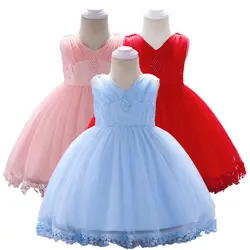 Новое Брендовое торжественное платье для малышей Одежда для новорожденных крестильное платье для девочек платье для первого дня рождения