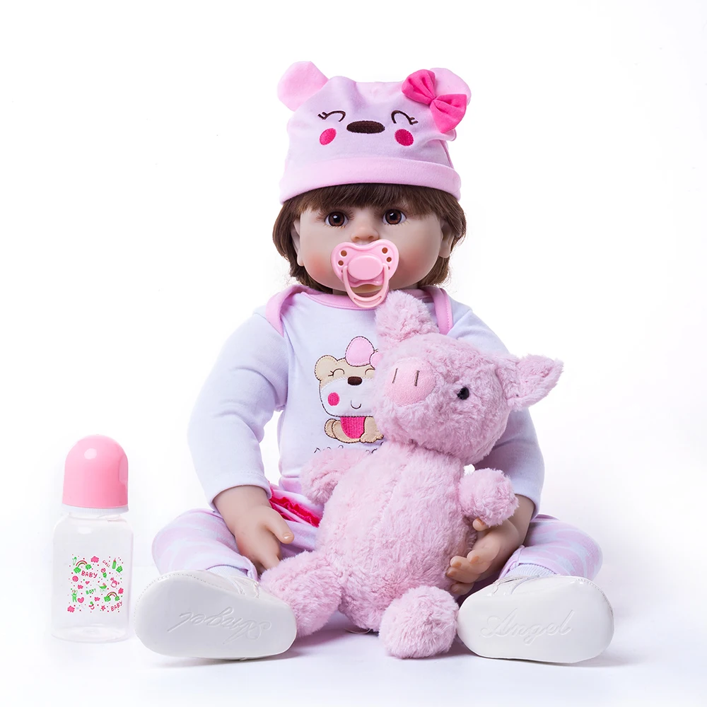 

24" 57cm Reborn Baby Dolls Alive Lifelike Real Dolls Wig Hair Realistic Silicone Kids Reborn Bebes Princess Girls Toys Gift