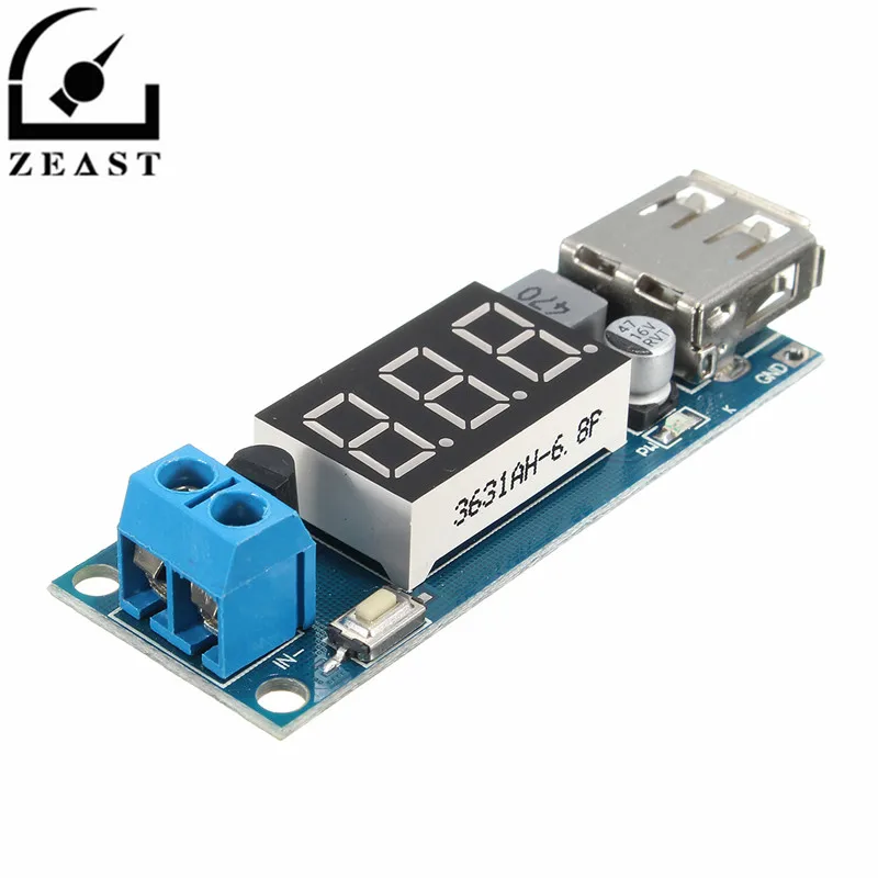 

DC-DC Input 4.5-40V Output 5V/2A Step Down LED Volt Meterr USB Voltage Converter Buck Module Voltmeter YS-04