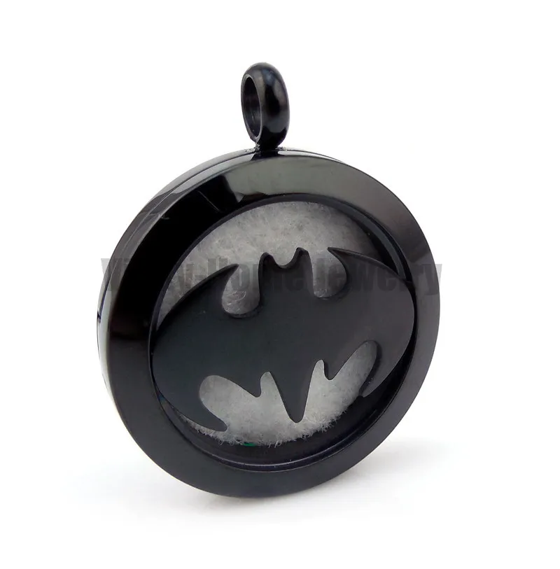 С серебряной цепочкой подарок Бэтмен ароматерапия/эфирные масла нержавеющая сталь Духи диффузор медальон ожерелье Прямая