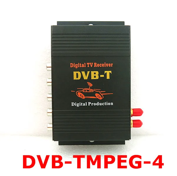 4 видеовыхода, двойная антенна автомобиля DVB-T MPEG-4 цифровой ТВ двойной тюнер ТВ приемник Мини ТВ коробка для автомобиля DVD автомобильный монитор