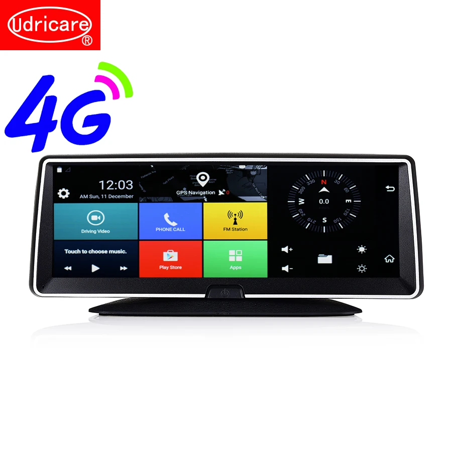 Udricare 8 дюймов 4G sim-карта gps Android 5,1 WiFi Bluetooth телефон приборная панель Full HD 1080P двойной объектив DVR интернет четырехъядерный gps