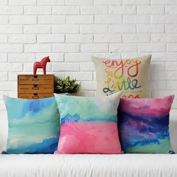 

Nordic Watercolor pillow , Creative Modern Watercolor pillow Cushion , Linen pillowcase,home decorative sofa pillows