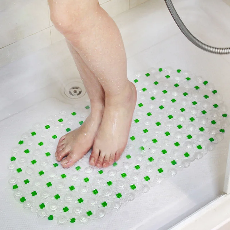 Нескользящие коврики для ванной комнаты, ПВХ коврик для ванной, подушка для массажа ног, ковровое покрытие, безопасный коврик для ванной - Цвет: green
