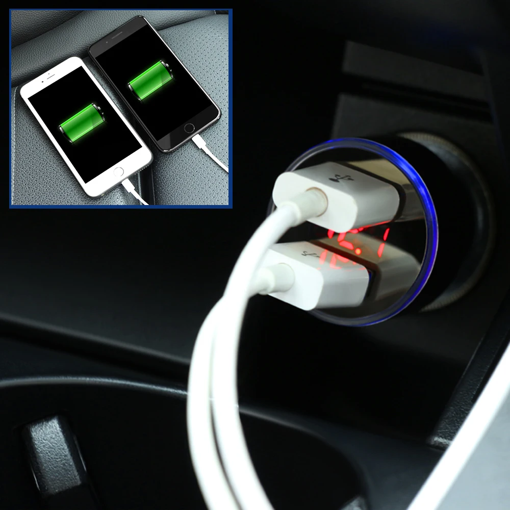 3.1A 5 V двойной зарядное устройство USB для хонда аккорд CR-V Toyota Corolla RAV4 Yaris chr Auris Avensis Aygo Camry автомобильные аксессуары