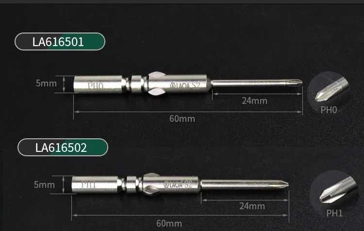 LAOA высокое качество электрическая отвертка бит S2 сплав сталь Phillips биты высокая твердость отвертка бит HRC58-60 PH0, PH1, PH2