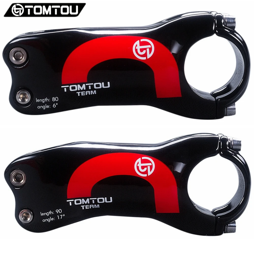 

TOMTOU Carbon Mountain/Road Bicycle Stem 31.8 mm Length 70/80/90/100/110/120/130mm UD Finsh Glossy Red - TC9T87