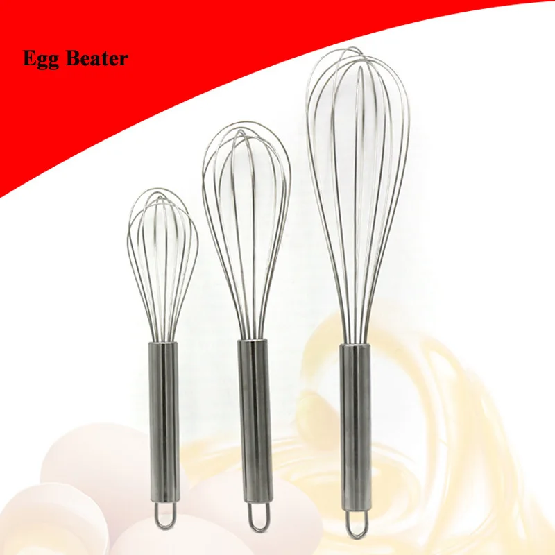 

6/8/10/12 Inches Stainless Steel Egg Beater Hand Mixer Kitchen Baking Tools