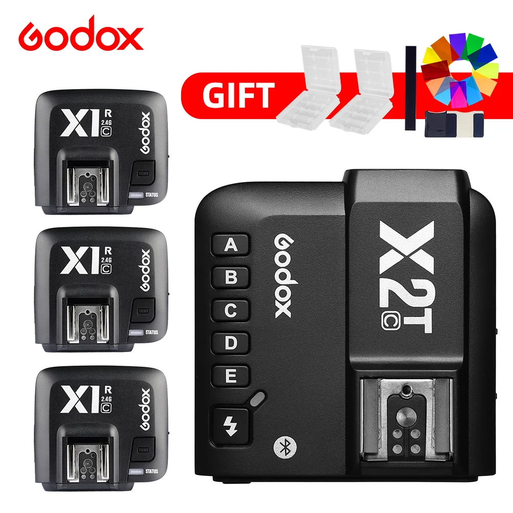 Godox X2 X2T-C X2T-N X2T-S фотокамер Speedlite HSS 2,4 г Беспроводной Вспышка Speedlite передатчик вспышка триггера с X1R-C/N/S приемник для цифровой зеркальной камеры Canon Nikon sony - Цвет: Kit 3