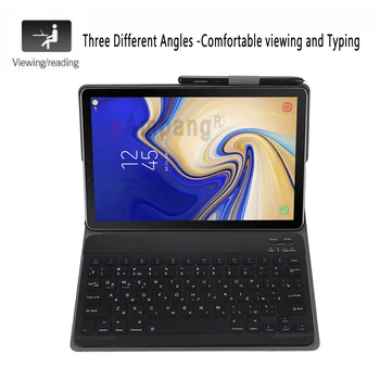 

Russian Keyboard Case For Samsung Galaxy Tab S4 10.5 2018 SM-T830 SM-T835 T830 T835 Slim Tablet Leather Cover Bluetooth Keyboard