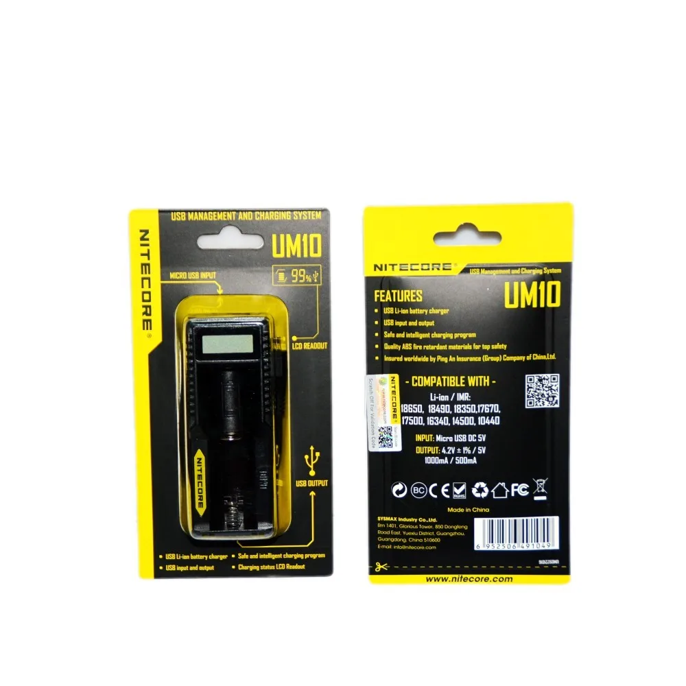 NITECORE Бесплатная доставка 2017 новейшее зарядное устройство UM10 Digicharger с ЖК дисплеем