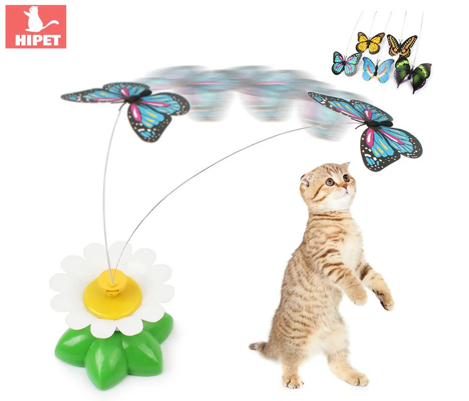 

New Designed Electric Flying Butterfly Bird Around Flowers cat toys Automatic rotation Cat Teaser Pet cat supplies pet toys