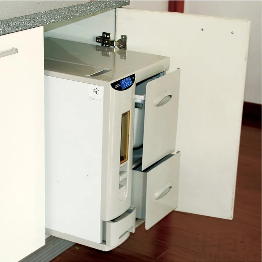 

Free shipping Huabaile Embedded Rice Box Kitchen Cabinet, Rice Barrel Storage Cabinet, Rice Barrel Connected with Door Draw Type