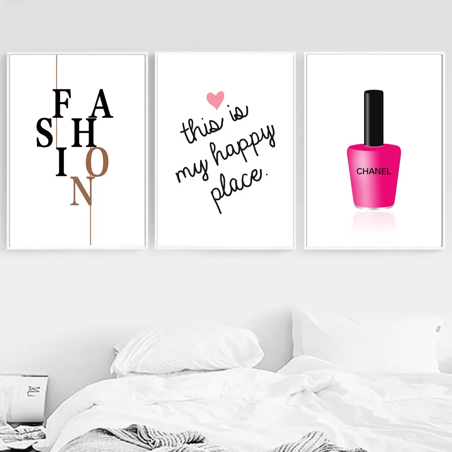 

Nail Polish Fashion Brand Quotes Wall Art Canvas Painting Nordic Posters And Prints Decoration Pictures For Living Room Salon