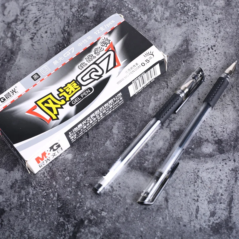 

6pcs/12pcs Stationery signature pen Liquid Ink pen carbon gel pen 0.5mm black ink fine